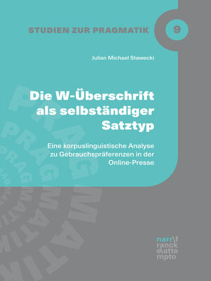cover image of Die W-Überschrift als selbständiger Satztyp
